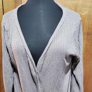 Women's Waffle Knit Tunic Tie Knot Sweater